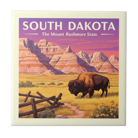 Vintag South Dakota Fliese (Vorderseite)