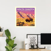Vintag South Dakota Poster (Heimbüro)