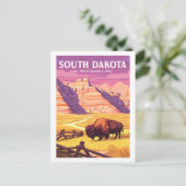 Vintag South Dakota Postkarte (Stehend Vorderseite)