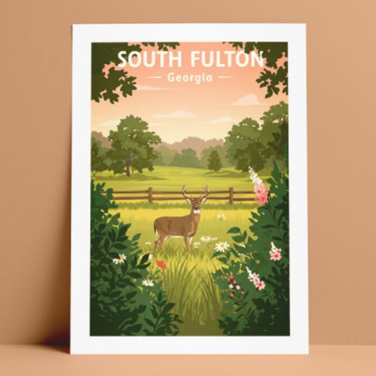 Vintag South Fulton Georgia Postkarte
