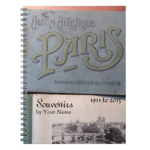 Vintag Souvenirs de Paris Personalisiert Notebook Notizblock
