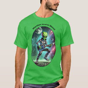 Vintag Space Alien Martian Playing Guitar URM T-Shirt