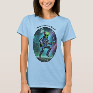 Vintag Space Alien Martian Playing Guitar URM T-Shirt