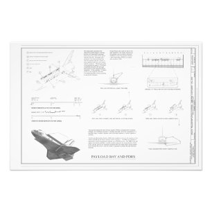 Vintag Space Shuttle Discovery Blueprint-Poster Fotodruck