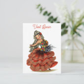 Vintag Spain Flamenco Dancer Travel Postkarte (Stehend Vorderseite)