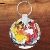 Vintag Spain Flamenco Dancers Travel Poster Schlüsselanhänger (Vorderseite)