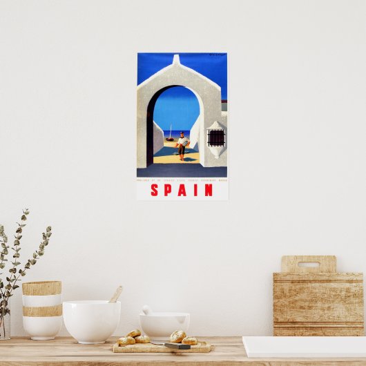 Vintag Spanien Fisherman Travel Poster (Küche)