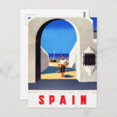 Vintag Spanien Fisherman Travel Postkarte (Vorne/Hinten)