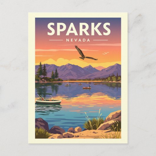Vintag Sparks Nevada Postkarte (Vorderseite)