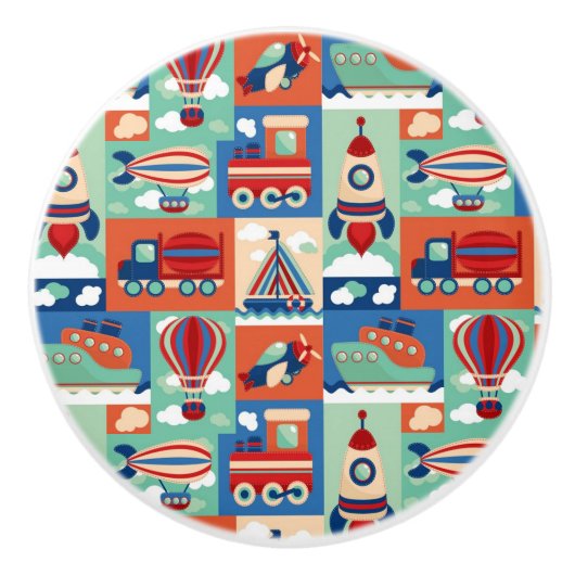 Vintag-Spielzeugmuster Keramikknauf (Vorderseite)