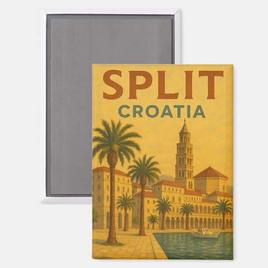 Vintag Split Kroatien Dalmatien Magnet (Vorderseite/Rückseite)
