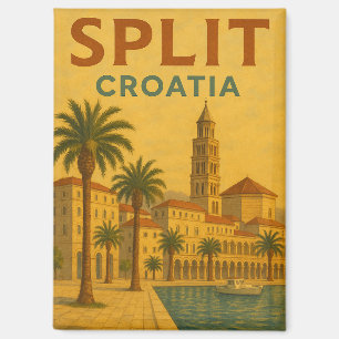 Vintag Split Kroatien Dalmatien Magnet
