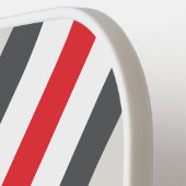 Vintag Split Wingtip Streifen mit Namen Pickleball Schläger (Linke Seite)