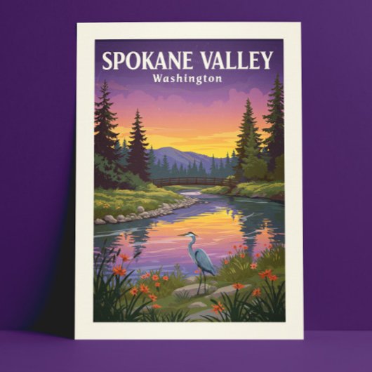 Vintag Spokane Tal Washington Postkarte