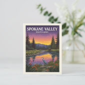Vintag Spokane Tal Washington Postkarte (Stehend Vorderseite)