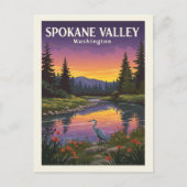 Vintag Spokane Tal Washington Postkarte (Vorderseite)