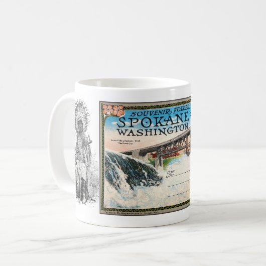VINTAG SPOKANE WASCHTE. FARBE POSTCARD KAFFEETASSE (Vorderseite Links)