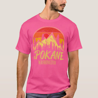 Vintag Spokane Washington Wa Mountains Wandern T-Shirt