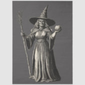 Vintag Spooky Halloween Hexe Seidenpapier (Vorderseite)