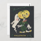 Vintag Spooky Halloween Postkarte (Vorne/Hinten)