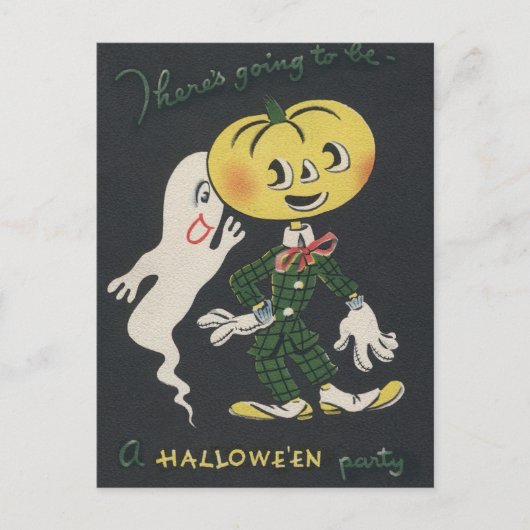 Vintag Spooky Halloween Postkarte (Vorderseite)