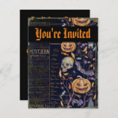 Vintag Spooky Pumpkins Halloween-Party Einladung (Vorne/Hinten)