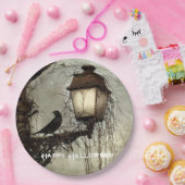 Vintag Spooky Raven on Lantern Halloween Pappteller (Party)