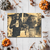 Vintag Spooky Skeleton Summerween Postkarte
