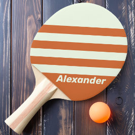 Vintag Sport Orange Streifen mit Namen Tischtennis Schläger