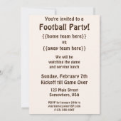 Vintag Sports Football Player Einladung (Rückseite)