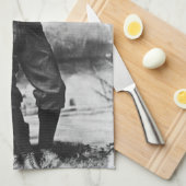 Vintag Sports Foto, Boston Baseball Player Geschirrtuch (Viertel Falte)