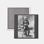 Vintag Sports Foto, Boston Baseball Player Magnet (Vorderseite/Rückseite)