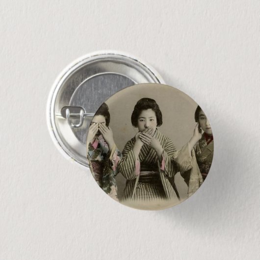 Vintag sprechen Sie kein Übel Button (Vorne & Hinten)