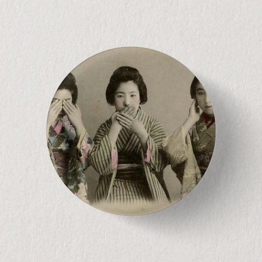 Vintag sprechen Sie kein Übel Button (Vorderseite)