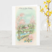 Vintag Spring Meadow Birthday Wish Karte (Gelbe Blume)