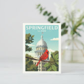 Vintag Springfield Illinois Postkarte (Stehend Vorderseite)