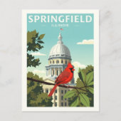 Vintag Springfield Illinois Postkarte (Vorderseite)