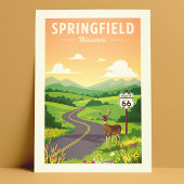 Vintag Springfield Missouri Postkarte