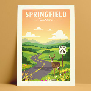Vintag Springfield Missouri Postkarte