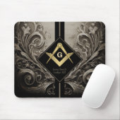 Vintag Square & Compass Masonic Mousepad (Mit Mouse)