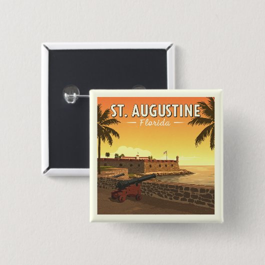 Vintag St. Augustine Florida Button (Vorne & Hinten)
