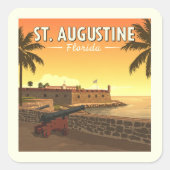 Vintag St. Augustine Florida Quadratischer Aufkleber (Vorderseite)