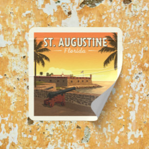 Vintag St. Augustine Florida Quadratischer Aufkleber