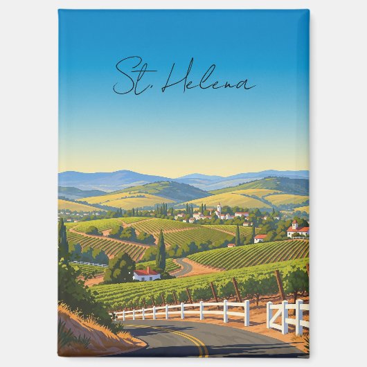 Vintag St. Helena California Magnet (Vorderseite)