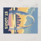 Vintag St. Louis Gateway Arch Cityscape Postkarte (Vorderseite)