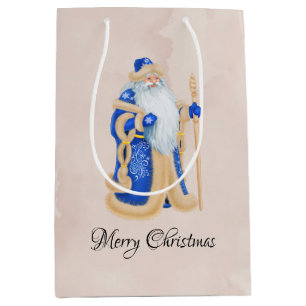 Vintag St. Nicholas Blue Christmas Custom Mittlere Geschenktüte