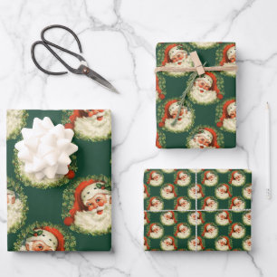 Vintag St. Nick Weihnachten Weihnachten Weihnachte Geschenkpapier Set