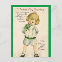 Vintag St Patrick grüßt niedlichen kleinen blauen  Postkarte