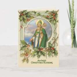 Vintag St. Patrick Irish Christmas Segen Karte