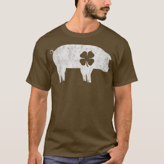 Vintag St Patrick's Day Funny Pig Irish Pig Lucky T-Shirt
